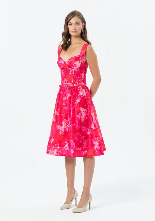 Fracomina Skirt Flared Middle Length FR25SG2012W775U6 Red Pink