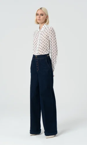 Fracomina Palazzo Jeans FR25SV3014D46093 Raw Wash Denim