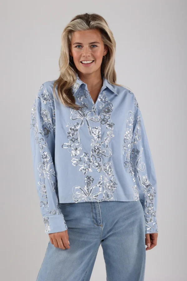 Nukus Blouse Tessa Paillet NKS02048 Sky - Afbeelding 4