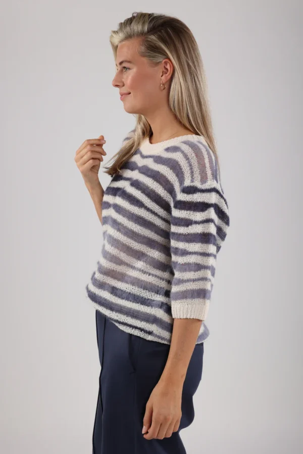 Nukus Trui Vinni Stripe NKS03012 Navy - Afbeelding 2