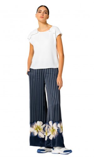 Caroline Biss Soepel Vallende Wijde Broek Normal Waist 1514 Multi Color