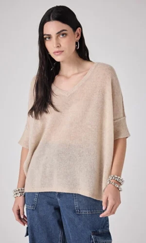 Notshy Thesee Light Cashmere Trui 4608319C Beige Chine