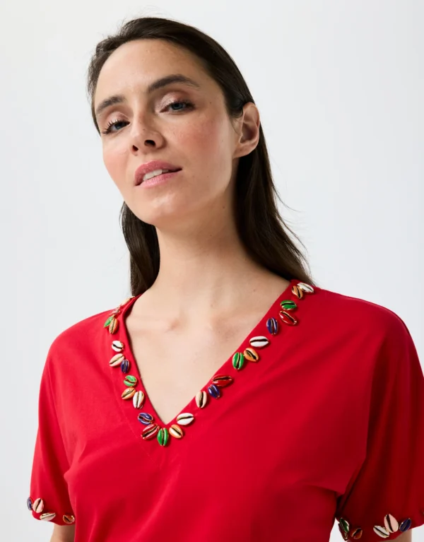 Leo & Ugo T-shirt Laure TEA099 Rood  - Afbeelding 2