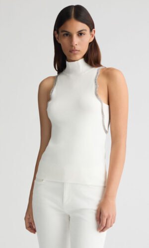 Liu Jo Gebreide Top Strass WA5224-MS55N White Wool
