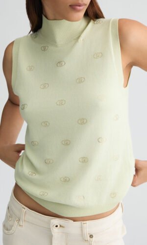 Liu Jo Knit Top Logo Strass WA5054-MS49 Tender Green