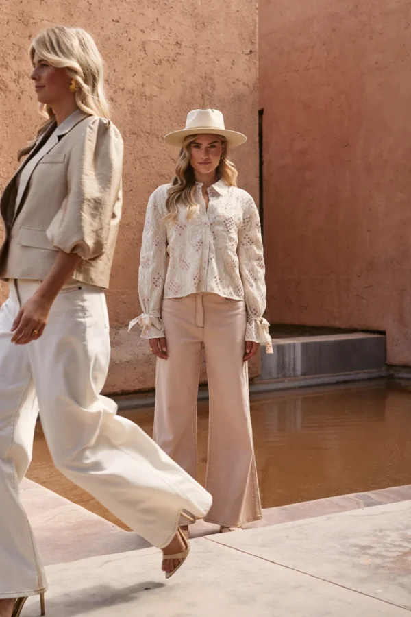 Nukus Loes Blouse Paillet NKS2040 Offwhite/Blush - Afbeelding 2