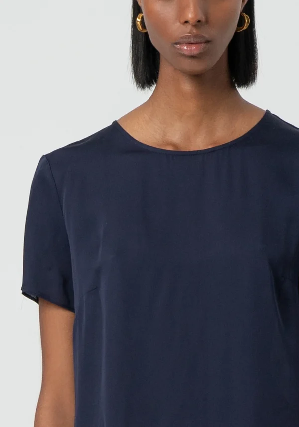 Fracomina Top Zijde FR25ST1032W77401 Donker Blauw - Afbeelding 3