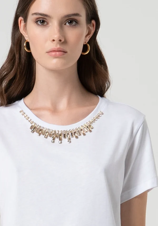 Fracomina Wit T-Shirt FS25ST3002J400R9  Regular Fit Wit. - Afbeelding 2