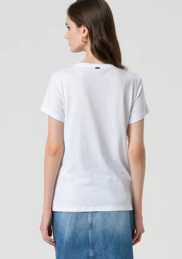 Fracomina Wit T-Shirt FS25ST3002J400R9  Regular Fit Wit. - Afbeelding 4