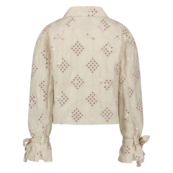 Nukus Loes Blouse Paillet NKS2040 Offwhite/Blush - Afbeelding 9