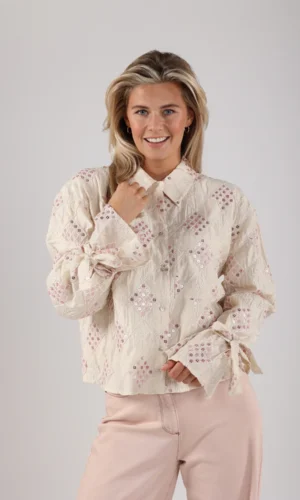 Nukus Loes Blouse Paillet NKS2040 Offwhite/Blush