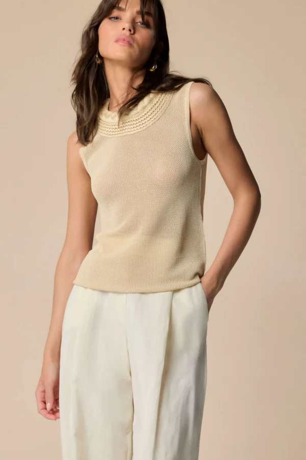 Kocca Mouwloze Top Ionella P25PMA5655ABUN0000 30022 Beige