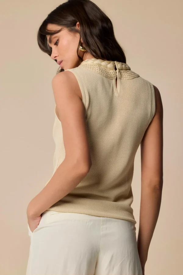 Kocca Mouwloze Top Ionella P25PMA5655ABUN0000 30022 Beige - Afbeelding 3