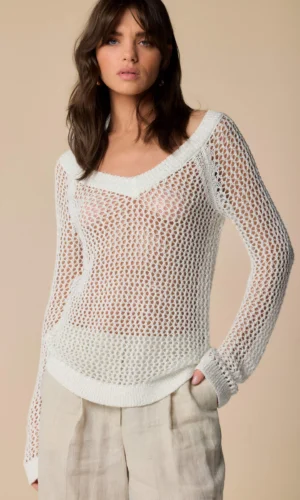 Kocca Gebreide Mesh Trui Eracla P25PMA5861ABUN0000 Wit