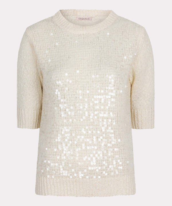 Esqualo Sweater Trui Sequins SP25.02021 in de kleur Champagne  - Afbeelding 6