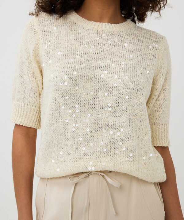 Esqualo Sweater Trui Sequins SP25.02021 in de kleur Champagne  - Afbeelding 3