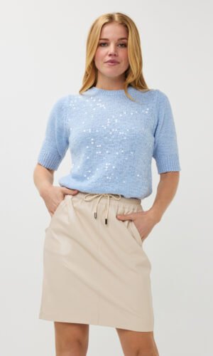 Esqualo Sweater Trui Sequins SP25.02021 in de kleur Sky Blue