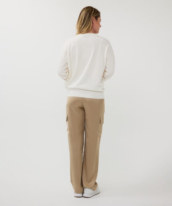 Esqualo Sweater/Trui Oversized Basic Knit Studs SP25.07010 Off White - Afbeelding 5