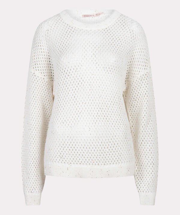 Esqualo Sweater Sequins SP25.07017 Off White - Afbeelding 8