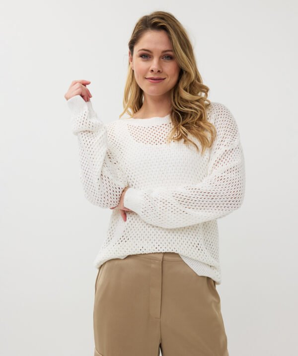 Esqualo Sweater Sequins SP25.07017 Off White - Afbeelding 2