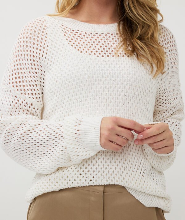 Esqualo Sweater Sequins SP25.07017 Off White - Afbeelding 3