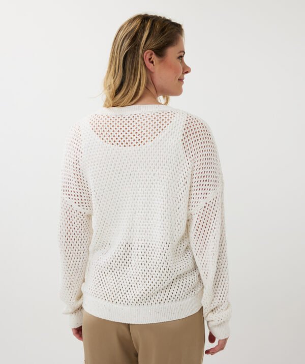 Esqualo Sweater Sequins SP25.07017 Off White - Afbeelding 5