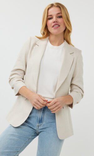 Esqualo Blazer Linnen Look SP25.10010 Sand