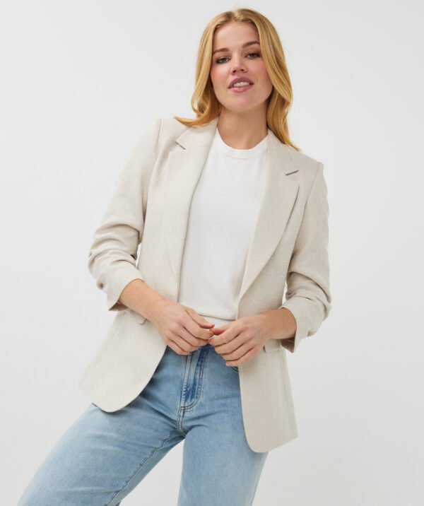 Esqualo Blazer Linnen Look SP25.10010 Sand