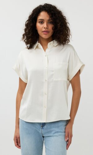 Esqualo Blouse Satin Look SP25.10029 Off White