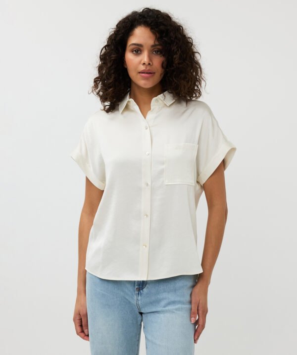 Esqualo Blouse Satin Look SP25.10029 Off White