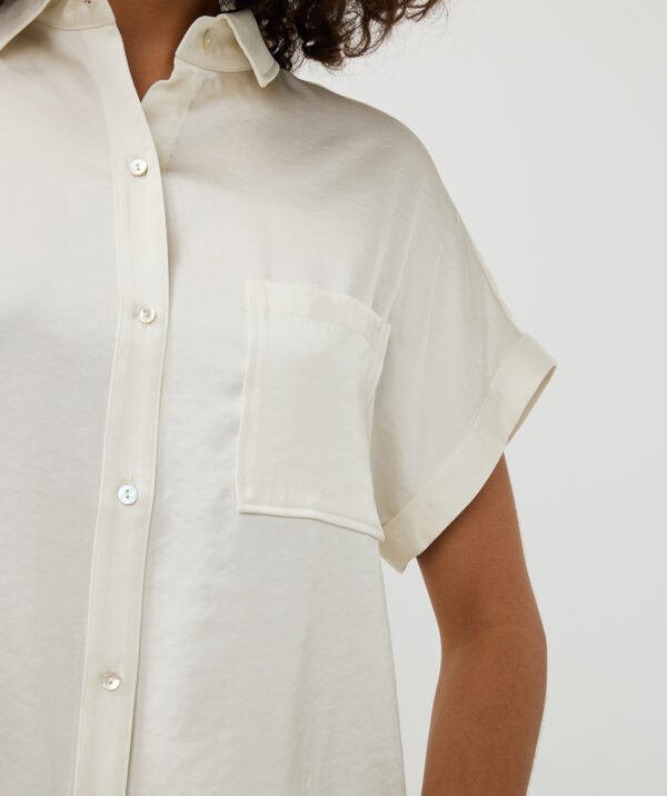 Esqualo Blouse Satin Look SP25.10029 Off White - Afbeelding 5