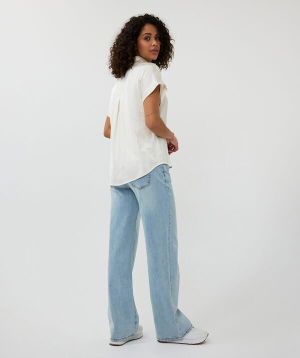Esqualo Blouse Satin Look SP25.10029 Off White - Afbeelding 3