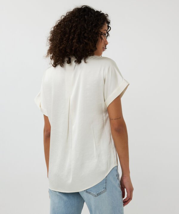 Esqualo Blouse Satin Look SP25.10029 Off White - Afbeelding 4