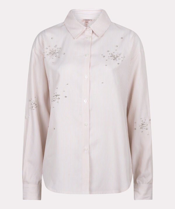 Esqualo Blouse Rhinestones SP25.14006 Off White/Beige - Afbeelding 9