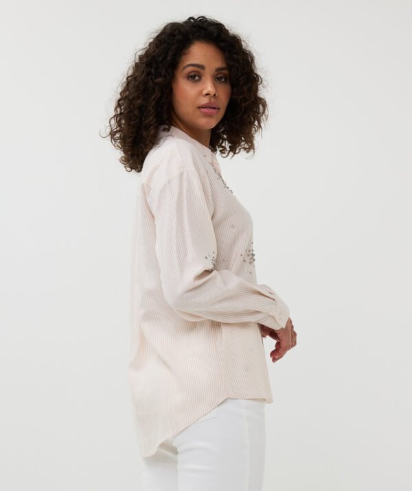 Esqualo Blouse Rhinestones SP25.14006 Off White/Beige - Afbeelding 5