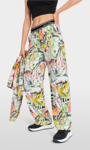 MarcCain Wijde Broek Print WASHINGTON YS8124W17 Deep Olive Green