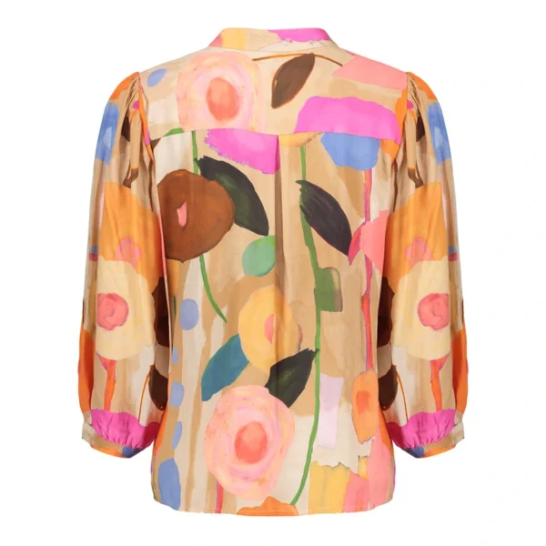 Geisha Blouse Abstracte Print 53162-70 Sand/Orange/Blue/Green  - Afbeelding 7