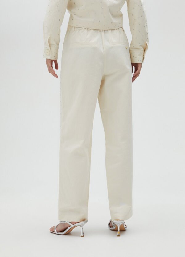Lola Casademunt Broek met Strassdetails MS2514009 Ecru - Afbeelding 6