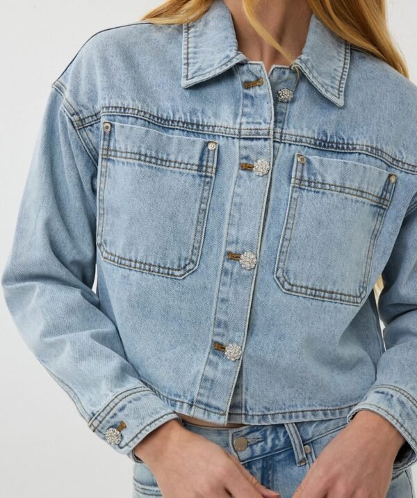 Esqualo Cropped Denim Jacket SP25.12005 Blauw - Afbeelding 3