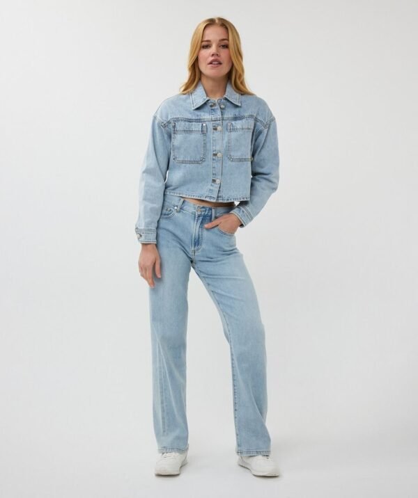 Esqualo Cropped Denim Jacket SP25.12005 Blauw - Afbeelding 2