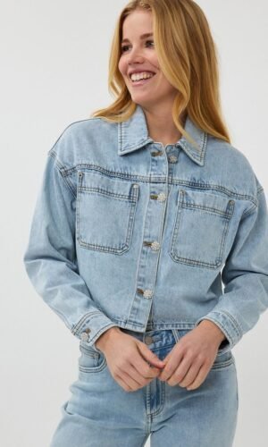 Esqualo Cropped Denim Jacket SP25.12005 Blauw