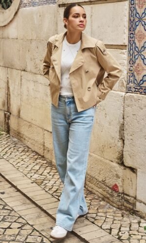 Esqualo Wide Leg Denim SP25.12007 Blauw