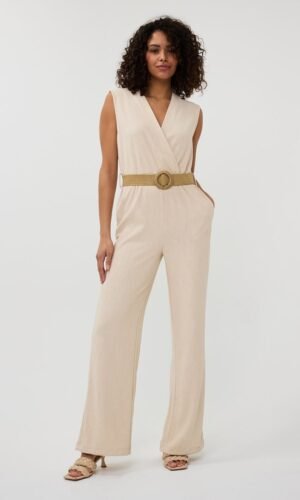 Esqualo Jumpsuit Fancy Crinkle SP25.30018 Light Sand
