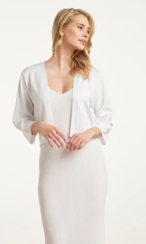 Smashed Lemon Zacht Gebreide Bolero 25105 Wit