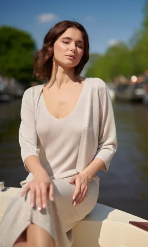 Smashed Lemon Zacht Gebreide Bolero 25105 Zand Goud