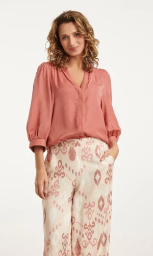 Smashed Lemon Satijn Blouse 25142 Oud Roze