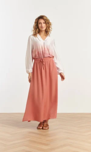 Smashed Lemon Maxi Rok Satin 25143 Oud Roze