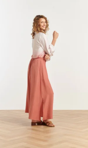 25143-Roze-Rayon-Satin-Maxi-Rok-5