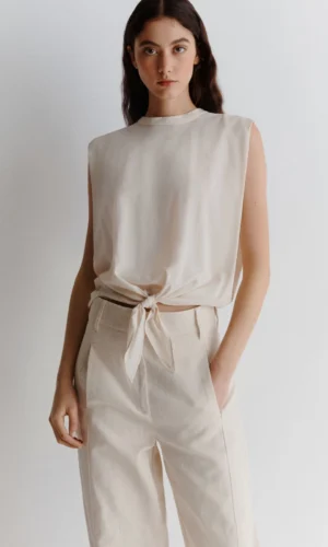 Marella Stretch Georgette Top Ideale Wool White