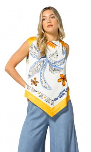 Caroline Biss Luchtige Top 1668 Uniek Foulard Dessin